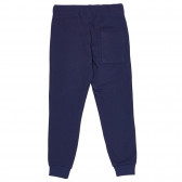 Pantaloni sport de bumbac cu inscripție, albastru închis Benetton 228116 4
