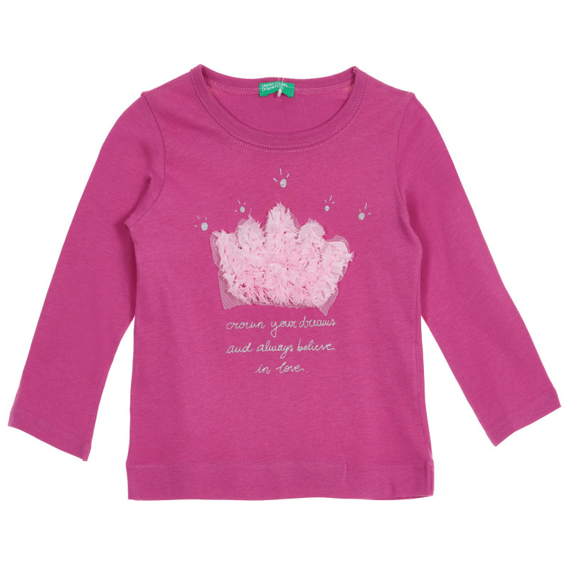 Bluză din bumbac cu aplicație pentru bebeluși, roz  228141