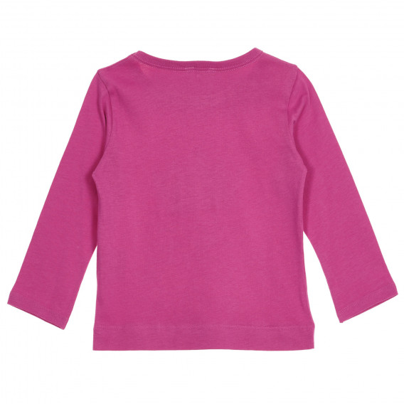 Bluză din bumbac cu aplicație pentru bebeluși, roz Benetton 228144 4