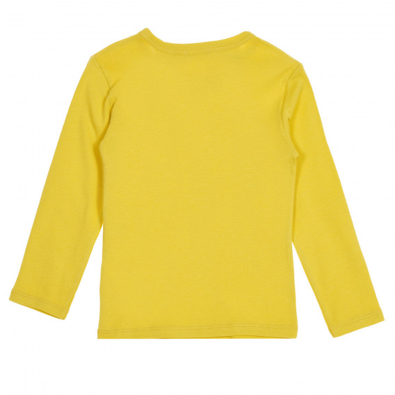 Bluză din bumbac cu brocart pentru bebeluși, galbenă Benetton 228180 4