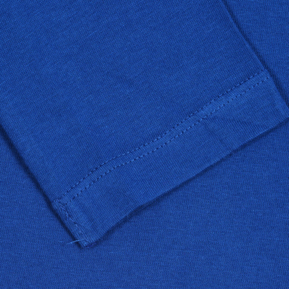 Bluză din bumbac cu inscripție, albastră Benetton 228203 3