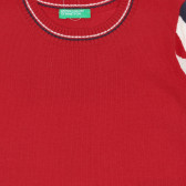 Pulover cu accent pe mânecă pentru bebeluși, roșu Benetton 228219 2