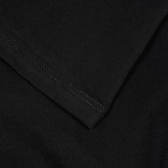 Tricou din bumbac cu imprimeu figural și inscripția mărcii pentru un bebeluș, negru Benetton 228392 3