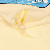 Tricou din bumbac cu imprimeu, de culoare galbenă Benetton 228452 3