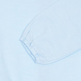 Bluză din bumbac cu mâneci lungi și panglică, albastru deschis Benetton 228496 3