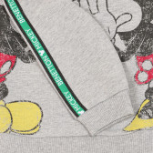Bluză din bumbac cu imprimeu Mickey și Mini pentru bebeluși, gri Benetton 228524 3
