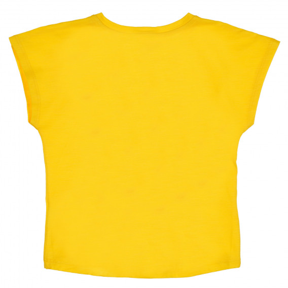 Tricou din bumbac cu imprimeu grafic pentru fetițe, galben Benetton 228567 4