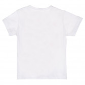 Tricou din bumbac cu imprimeu grafic, de culoare albă. Benetton 228579 4