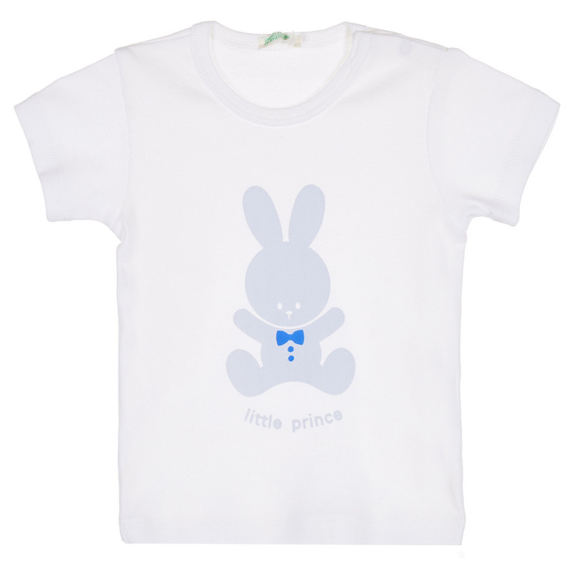 Tricou din bumbac cu imprimeu iepuraș pentru bebeluși, alb  228588