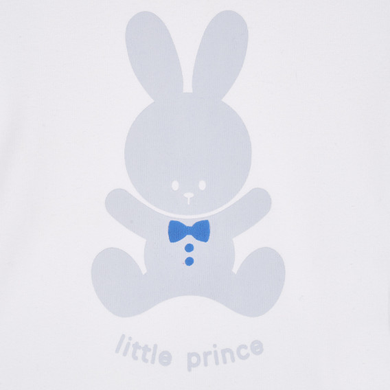 Tricou din bumbac cu imprimeu iepuraș pentru bebeluși, alb Benetton 228589 2