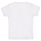 Tricou din bumbac cu imprimeu iepuraș pentru bebeluși, alb Benetton 228591 4