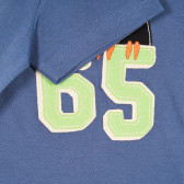 Tricou din bumbac cu aplicație pentru bebeluși, albastru Benetton 228637 3