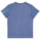 Tricou din bumbac cu aplicație pentru bebeluși, albastru Benetton 228638 4