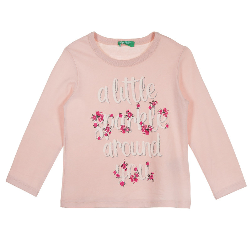 Bluza din bumbac cu accente florale pentru un bebeluși, roz  228679