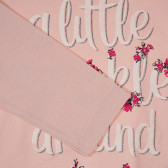 Bluza din bumbac cu accente florale pentru un bebeluși, roz Benetton 228681 3