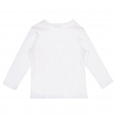 Bluză din bumbac cu imprimeu grafic, de culoare albă Benetton 228686 4
