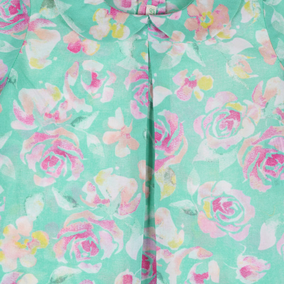 Bluza din bumbac cu imprimeu floral pentru fetițe, verde deschis Benetton 228719 2