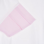 Tricou din bumbac cu mâneci roz, alb Benetton 228736 3
