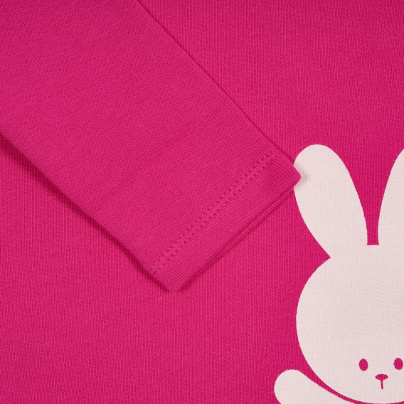 Bluză cu imprimeu și inscripție pentru bebeluși, roz închis Benetton 228755 3