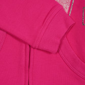Hanorac din bumbac cu inscripție din brocart pentru un bebeluși, roz Benetton 228798 3