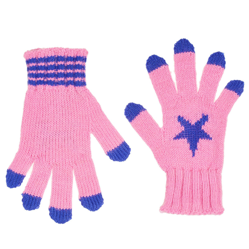 Mănuși cu detalii colorate, roz  228817