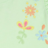 Bluză din bumbac cu broderii și bucle pentru bebeluși, verde Benetton 228827 3