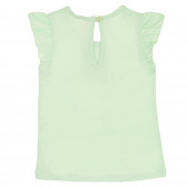 Bluză din bumbac cu broderii și bucle pentru bebeluși, verde Benetton 228828 4