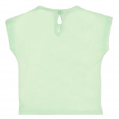 Tricou din bumbac cu inscripția Love pentru fetițe, verde deschis Benetton 228844 4