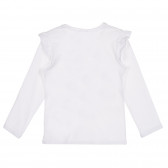 Bluză din bumbac cu bucle și imprimeu floral, alb Benetton 228871 4