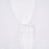 Cradigan din bumbac cu mâneci scurte și cravate, albă Benetton 228885 2