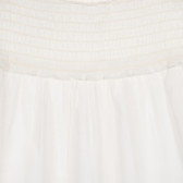 Bluză din bumbac fără mâneci, cu top elastic, albă Benetton 228913 2