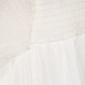 Bluză din bumbac fără mâneci, cu top elastic, albă Benetton 228914 3