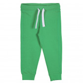 Pantaloni din bumbac cu sigla mărcii, de culoare verde Benetton 228928 