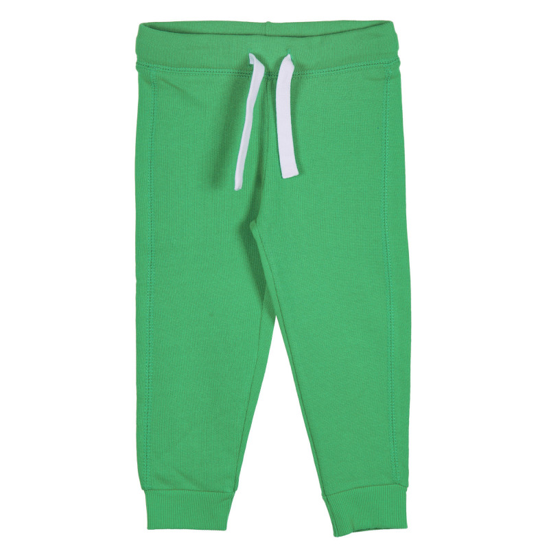 Pantaloni din bumbac cu sigla mărcii, de culoare verde  228928