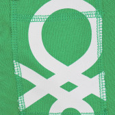 Pantaloni din bumbac cu sigla mărcii, de culoare verde Benetton 228930 3