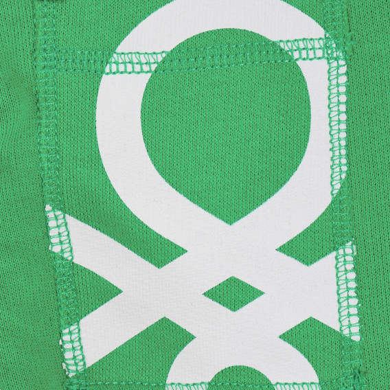 Pantaloni din bumbac cu sigla mărcii, de culoare verde Benetton 228930 3