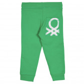 Pantaloni din bumbac cu sigla mărcii, de culoare verde Benetton 228931 4