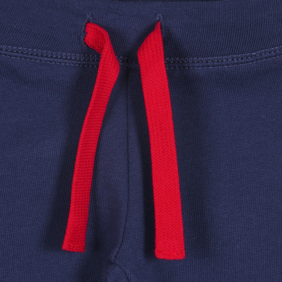Pantaloni din bumbac cu sigla mărcii, albastru închis Benetton 228937 2