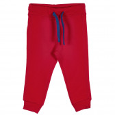Pantaloni de bumbac cu sigla mărcii, roșii Benetton 228940 