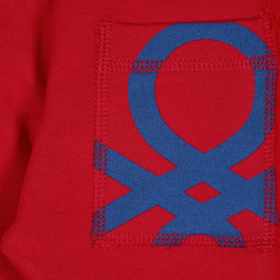 Pantaloni din bumbac cu sigla mărcii pentru bebeluși, roșu Benetton 228958 3