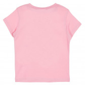 Tricou din bumbac cu imprimeu emoticon, roz Benetton 228971 4
