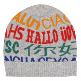 Căciulă cu inscripții colorate, gri Benetton 228994 