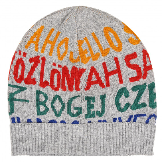 Căciulă cu inscripții colorate, gri Benetton 228996 3