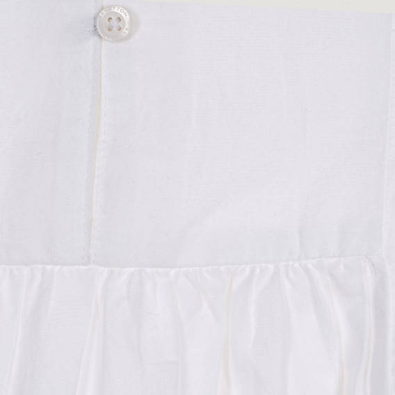 Bluză din bumbac cu mâneci scurte și motive florale, albă Benetton 229014 2