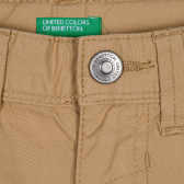 Pantaloni scurți din bumbac cu sigla mărcii, bej Benetton 229034 2
