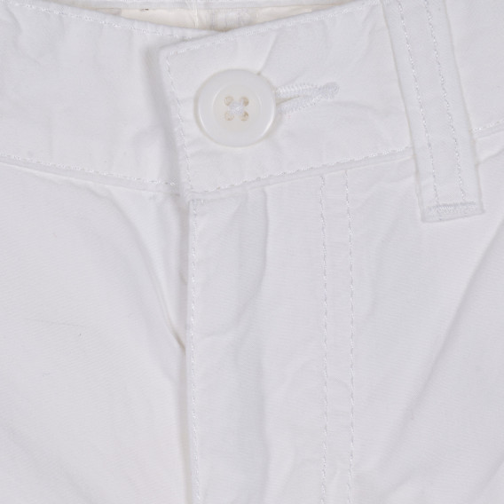 Pantaloni scurți din bumbac cu sigla mărcii, albi Benetton 229046 2