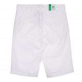 Pantaloni scurți din bumbac cu sigla mărcii, albi Benetton 229048 4