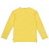 Bluză din bumbac cu aplicație, galbenă Benetton 229120 4