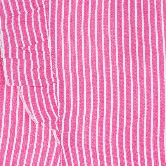 Bluză din bumbac fără mâneci, cu bucle în dungi albe și roz Benetton 229218 2