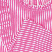 Bluză din bumbac fără mâneci, cu bucle în dungi albe și roz Benetton 229219 3